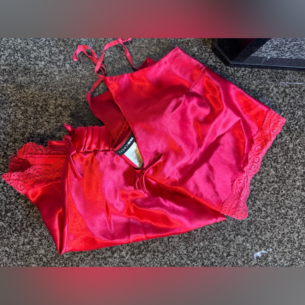 Fashion Nova Vibrant Red Sleepwear Set
